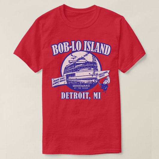 Boblo Island MI  verdrietig uiterlijk T-shirt (Design voorkant)