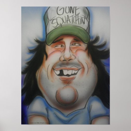 Bobo Bigfoot Caricature Print (Voorkant)