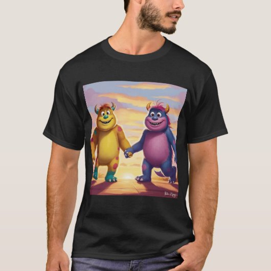 Bobo en Zippy: Heldere vrienden in een monsterwere T-shirt (Voorkant)