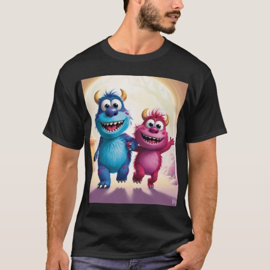 Bobo en Zippy: Heldere vrienden in een monsterwere T-shirt (Voorkant)