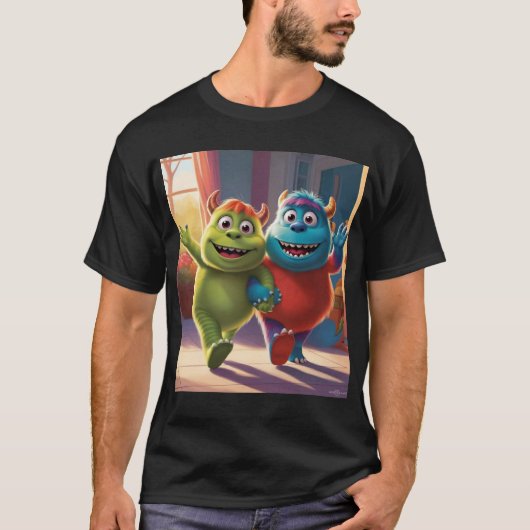 Bobo en Zippy: Heldere vrienden in een monsterwere T-shirt (Voorkant)