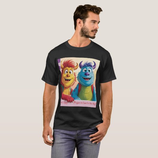 Bobo en Zippy: Heldere vrienden in een monsterwere T-shirt (Voorkant volledig)