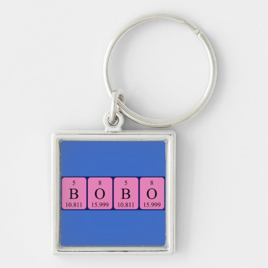 Bobo periodieke lijstnaam keyring sleutelhanger (Voorkant)