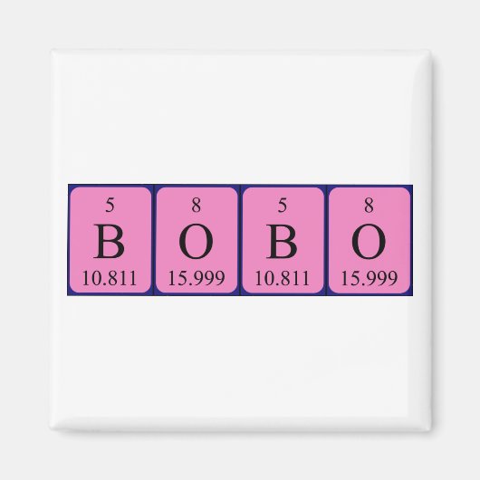 Bobo periodieke tabelnaam magneet (Voorkant)