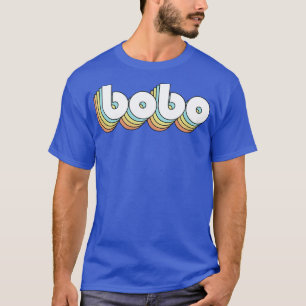 Bobo Retro Rainbow Typography Vervaagde stijl T-shirt