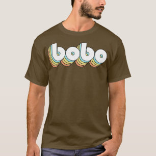 Bobo Retro Rainbow Typography Vervaagde stijl T-shirt