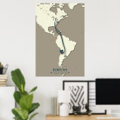 Bobolink Migratiekaart – Minimalistische Vogel Poster (Thuiskantoor)