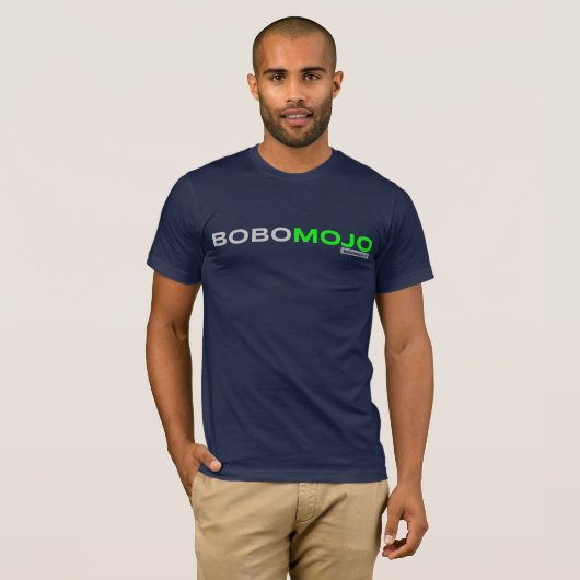BoboMojo over de marine T-shirt (Voorkant volledig)