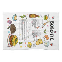 Bobotie Geïllustreerd Recept Theedoek Zuid-Afrika