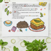 Bobotie Geïllustreerd Recept Theedoek Zuid-Afrikaa (Gevouwen)