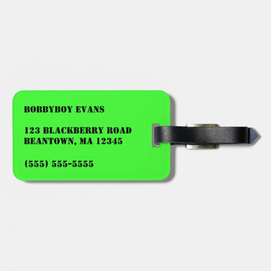 Bob's Bag Bagagelabel (Achterkant horizontaal)