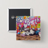 Bob's Birthday Button - Cat / Kitten (Voorkant /achterkant)