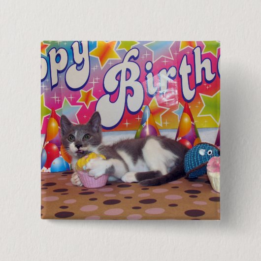 Bob's Birthday Button - Cat / Kitten (Voorkant)