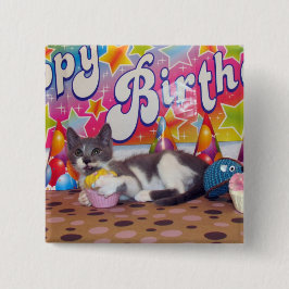 Bob's Birthday Button - Cat / Kitten