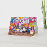 Bob's Birthday Party - Cute Cat / Kitten Kaart