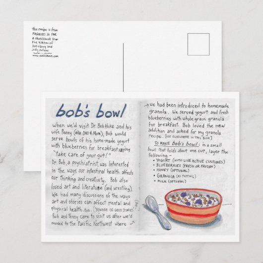 Bobs Bowl recept briefkaart (Voorkant / Achterkant)