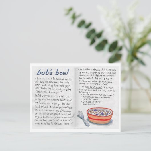 Bobs Bowl recept briefkaart (Staand voorkant)