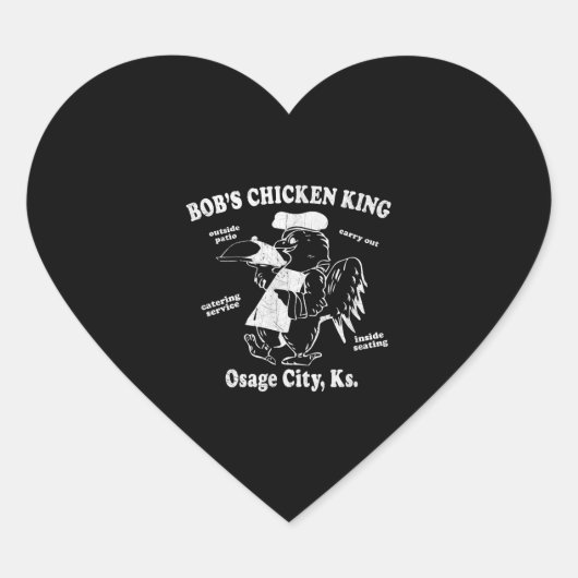 BOB'S CHICKEN KING KLASSIEK DESIGN HART STICKER (Voorkant)