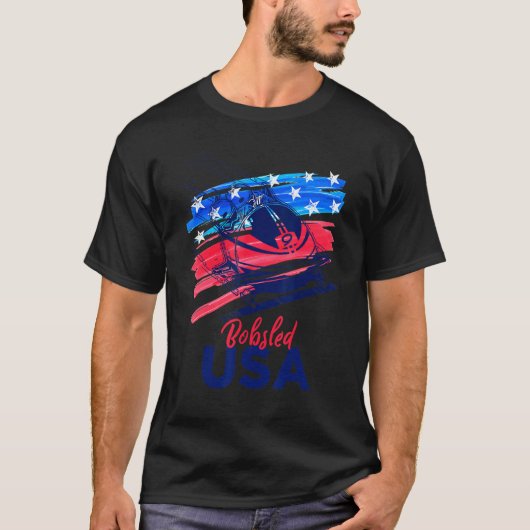 Bobsled vs steunen het team van de VS - vlag skele T-shirt (Voorkant)