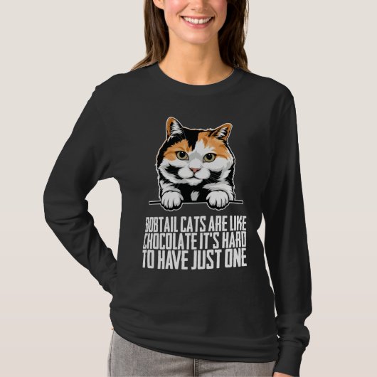 Bobtail cat Bobtail mom Bobtail dad T-shirt (Voorkant)