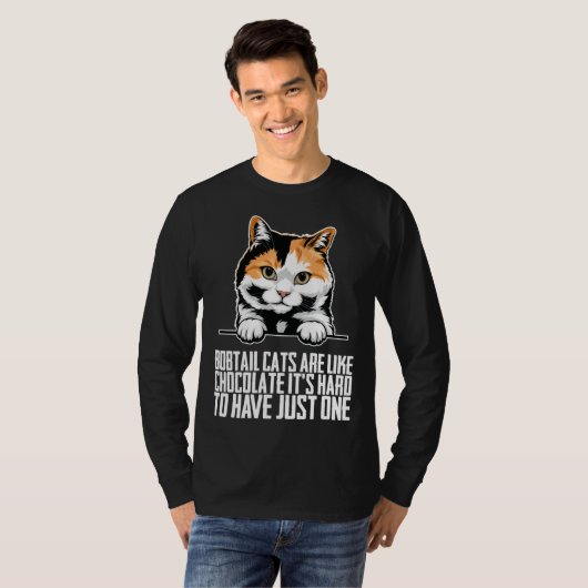 Bobtail cat Bobtail mom Bobtail dad T-shirt (Voorkant volledig)