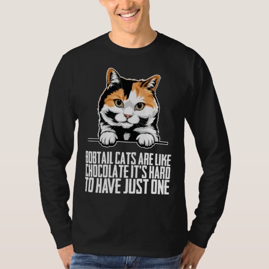 Bobtail cat Bobtail mom Bobtail dad T-shirt (Voorkant)