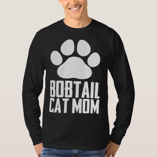 Bobtail cat mom t-shirt (Voorkant)