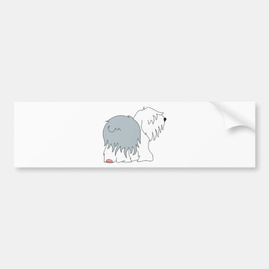 Bobtail Herdershond Bumpersticker (Voorkant)