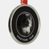 Bobtail puppy portret in studio metalen ornament (Rechts)