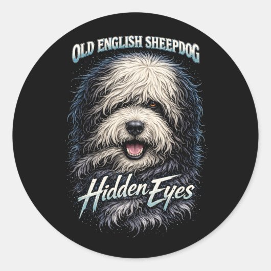 Bobtail Ronde Sticker (Voorkant)