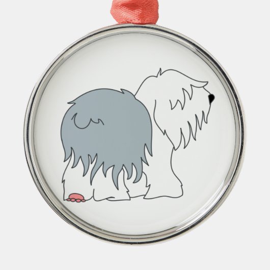 Bobtail Sheepdog Metalen Ornament (Voorkant)