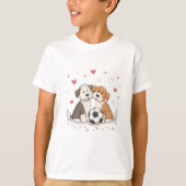 Bobtail  with soccer ball for Valentine's Day T-shirt (Voorkant)