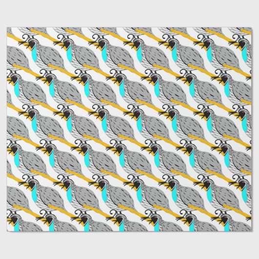 Bobwhite Blue-throated Quail Thunder_Cove Cadeaupapier (Vlak)