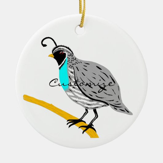 Bobwhite Blue-throated Quail Thunder_Cove Keramisch Ornament (Voorkant)