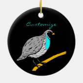Bobwhite Blue-throated Quail Thunder_Cove Keramisch Ornament (Achterkant)