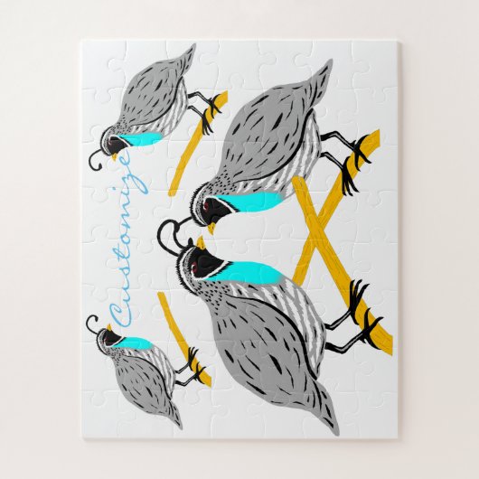 Bobwhite Blue-throated Quail Thunder_Cove Legpuzzel (Verticaal)