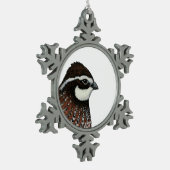 Bobwhite Kwartalkop Tin Sneeuwvlok Ornament (Links)