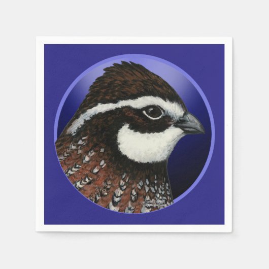 Bobwhite Kwartel Kop Cirkel Servetten (Voorkant)