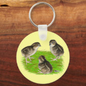 Bobwhite Kwartel Kuikens Sleutelhanger (Voorkant)