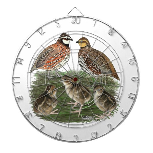 Bobwhite Kwartelfamilie Dartbord (Voorkant)