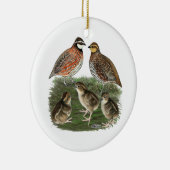 Bobwhite Kwartelfamilie Keramisch Ornament (Rechts)