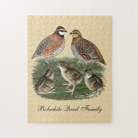 Bobwhite Kwartelfamilie Legpuzzel (Verticaal)