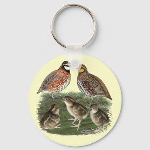 Bobwhite Kwartelfamilie Sleutelhanger