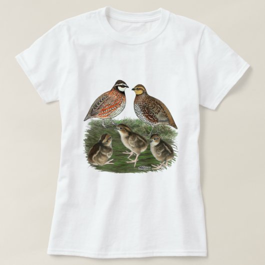 Bobwhite Kwartelfamilie T-shirt (Design voorkant)