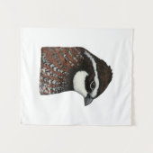 Bobwhite Kwartels Kop Wandkleed (Voorkant (horizontaal))