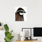 Bobwhite Kwartelskop Poster (Thuiskantoor)