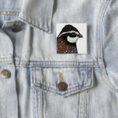 Bobwhite Kwartelskop Vierkante Button 5,1 Cm (In situ)