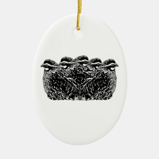 Bobwhite Quail Covey Keramisch Ornament (Voorkant)