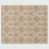 Bobwhite Quail Damask Sepia Cadeaupapier (Vlak)
