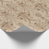 Bobwhite Quail Damask Sepia Cadeaupapier (Hoek)